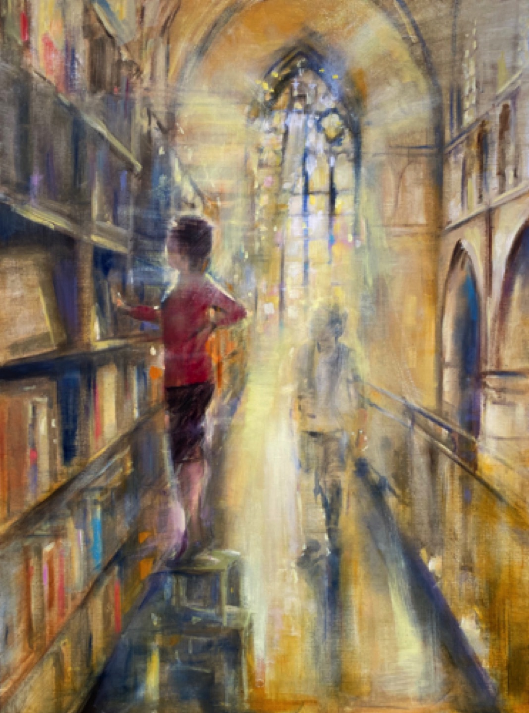 Gregg Chadwick
Carpe Librum (Maastricht)
48"x36"oil on linen 2021
Private Collection, Los Angeles, California

A magnificent bookstore in Maastricht, The Netherlands (Boekhandel Dominicanen) continues to inspire a series of artworks.